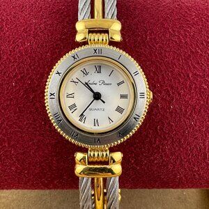 Vintage Andre Piasso 2 Tone with Dual Stainless Steel Cable Watch